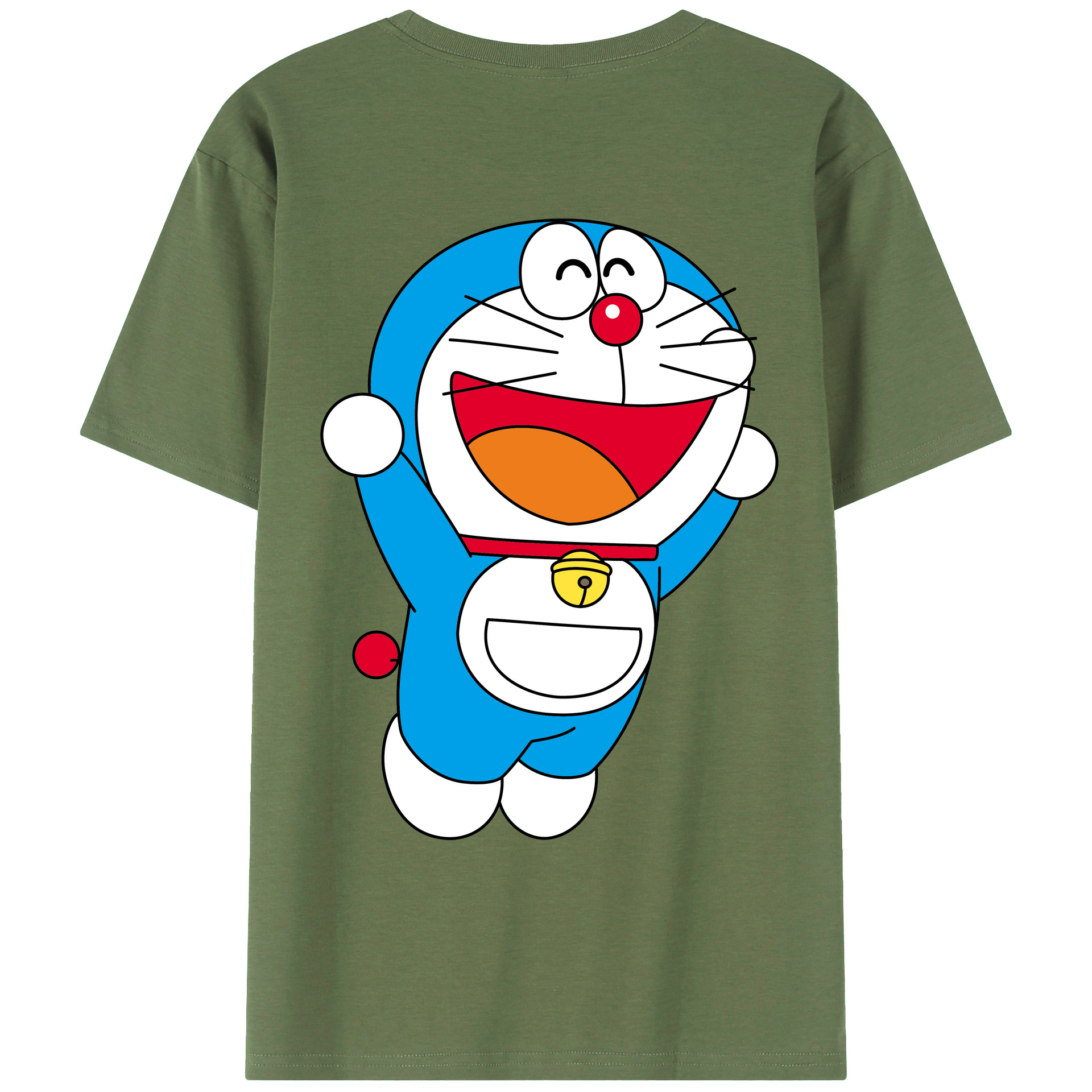 （画像用） ドラえもん Doraemon 綿100％ メンズ半袖Tシャツ（バックプリント） 通気性